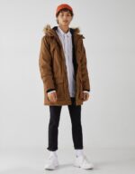 Abrigo estilo parka con capucha - Imagen 4